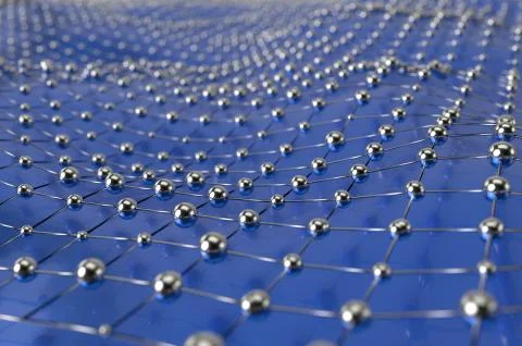 Blue wireframe metallic blue mesh with ball wave landscape abstract background Stock Illustration