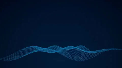Blue wireframe wave undulates in a seamless loop Stock Footage 340957146