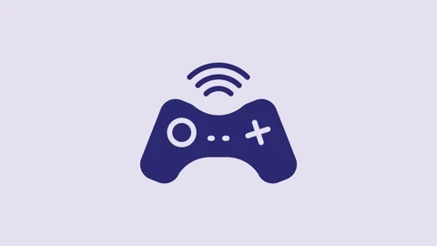 Blue Wireless gamepad icon isolated on purple background. Game controller. 4K Stock Footage 232855151
