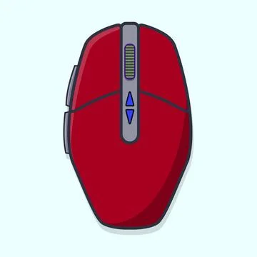 Blue wireless gaming mouse isolated on white background Stock-Illustration