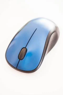 Blue wireless mouse isolated on white background Foto stock