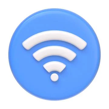 Blue Wireless network icon or technology wifi isolated on white background Stock-Illustration