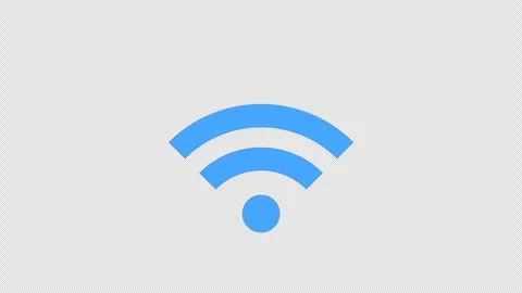 Blue Wireless Network Signal Icon 4K Loop Alpha Stock Footage 337818409