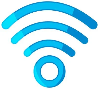 Blue Wireless Signal Icon Vector Illustration on White Background Stock Illustration