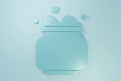 Blue Witch cauldron icon isolated on blue background. Happy Halloween party.. Stock Illustration