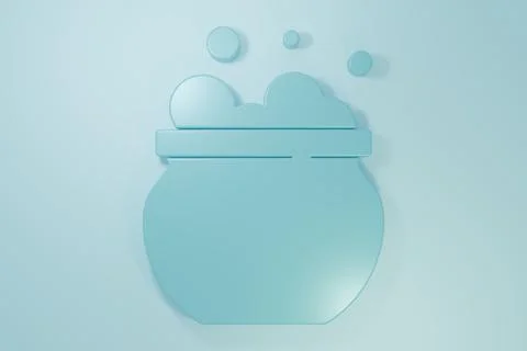 Blue Witch cauldron icon isolated on blue background. Happy Halloween party.. Stock Illustration