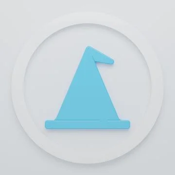 Blue Witch hat icon isolated on white background. Happy Halloween party. Mi.. Stock Illustration