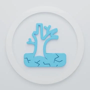 Blue Withered tree icon isolated on white background. Bare tree. Dead tree .. Stock Illustration