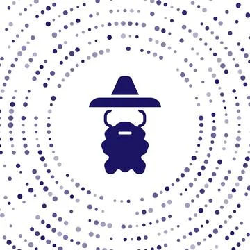 Blue Wizard warlock icon isolated on white background. Abstract circle random Stock Illustration