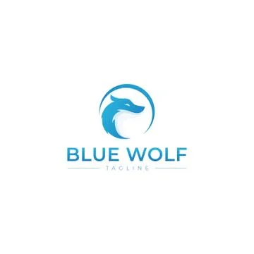 Blue wolf logo Stock Illustration