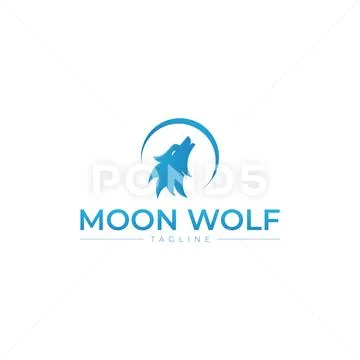 Blue wolf logo Stock Illustration