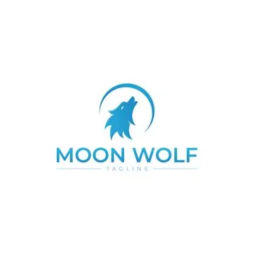 Blue wolf logo Stock Illustration