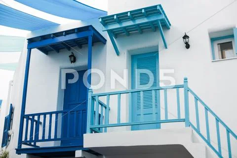 Blue wood doors Stock Photos