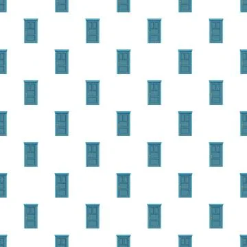 Blue wooden door pattern repeating seamless background 库存插图