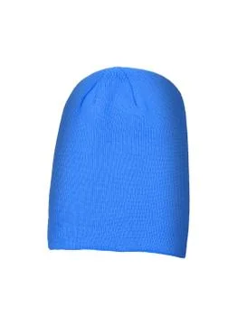 Blue wool hat isolated on white background Foto stock