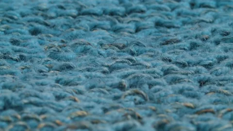 Blue wool knitted fabric Stock Footage 137744372