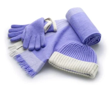 BLUE WOOLEN ACCESSORIES Stock Photos