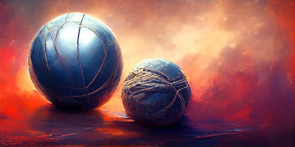 Blue woolen threads in a balls for knitting close up, the concept of sewing. Stock Illustration