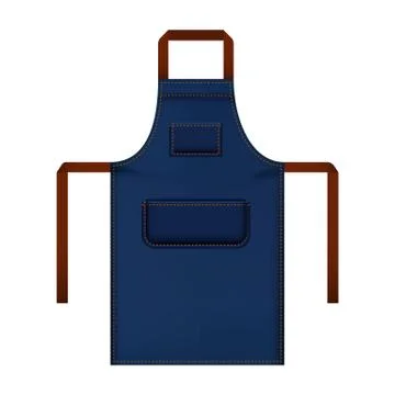 Blue work apron mockup, realistic style Stock Illustration