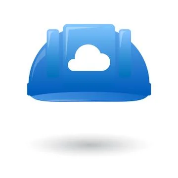 Blue work helmet wit a cloud sign 库存插图