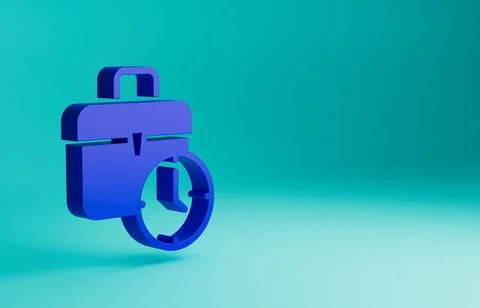 Blue Work time icon isolated on blue background. Office worker. Working hours Stock Illustration