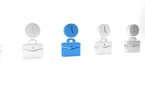 Blue Work time icon isolated on white background. Office worker. Working ho.. Stock Illustration