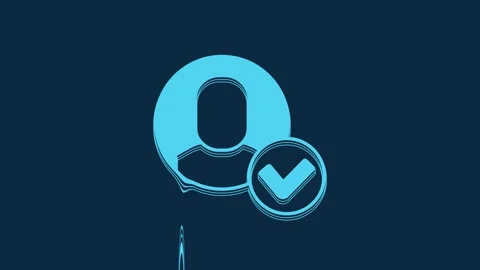 Blue Worker icon isolated on blue background. Business avatar symbol user Stock Footage 235943406