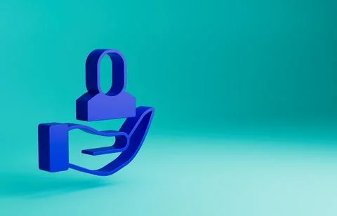 Blue Worker icon isolated on blue background. Business avatar symbol user Stock Illustration