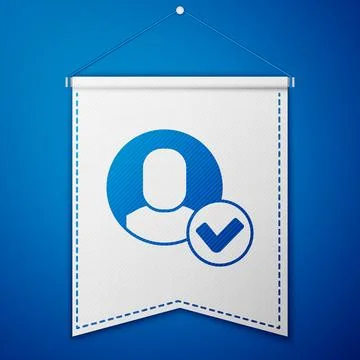 Blue Worker icon isolated on blue background. Business avatar symbol user p.. Stock Illustration