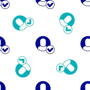 Blue Worker icon isolated seamless pattern on white background. Business avat イラスト素材