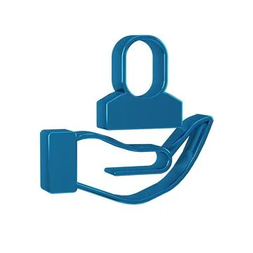 Blue Worker icon isolated on transparent background. Business avatar symbol.. Stock Illustration