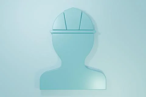 Blue Worker safety helmet icon isolated on blue background. Minimalism conc.. Stock Illustration