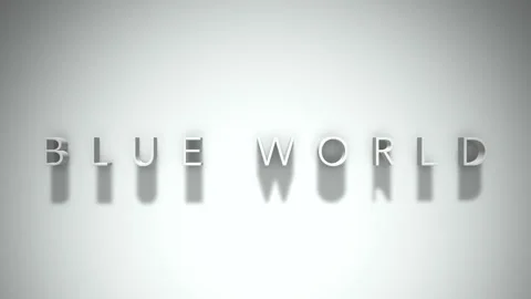 Blue world 3D title animation with shadows on a white background Stock-Footage 297030295