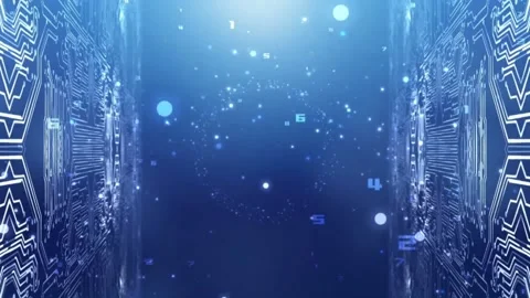 The blue world of digital connectivity Stock Footage 138547936