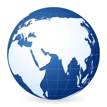Blue world globe 3 Stock Illustration