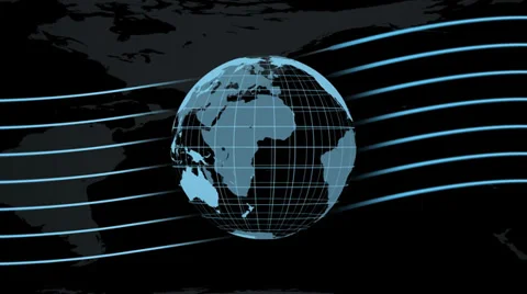 Blue world globe animation - studio background Stock Footage 39839697