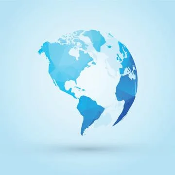 Blue world globe north, central and south america Illustrazione stock