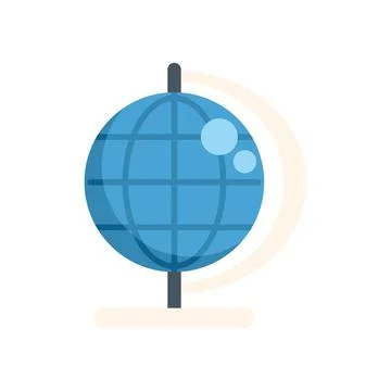 Blue world globe showing global connections and continents for education Stock Illustration