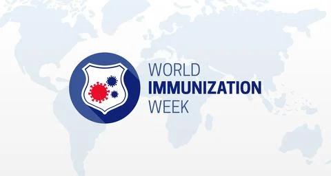 Blue World Immunization Week Illustration Background Design Stock Illustration