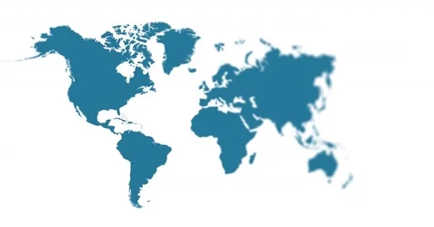 Blue World Map 4K Animation With Depth Of Field Saved With Alpha Channel 스톡 동영상 73706378