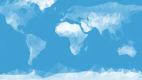 Blue world map background in polygonal style vector Stock Illustration
