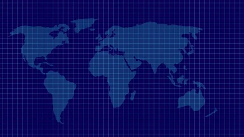 Blue world map on digital grid background. Blue world map for global networ.. Stock Footage 337815843