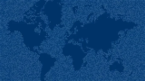 Blue world map with dots animation Stock Footage 278177443