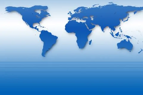 Blue world map Stock Illustration