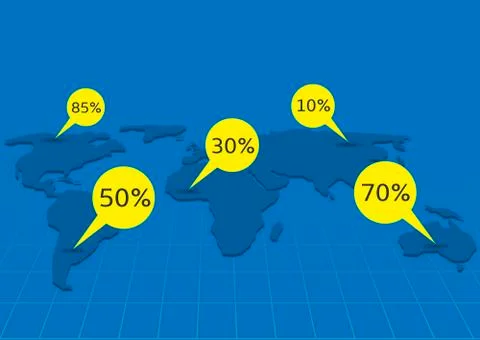 Blue World map Ilustración de archivo