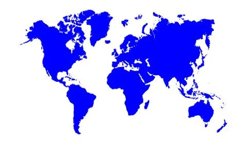 Blue world map Stock Illustration