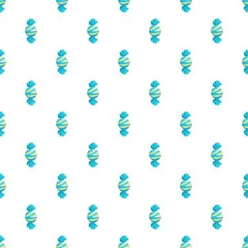 Blue wrapped candy seamless pattern on white background Illustrazione stock