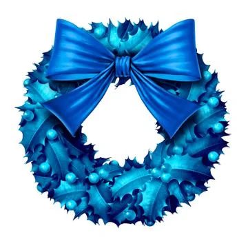 Blue Wreath Isolated Stock Illustration