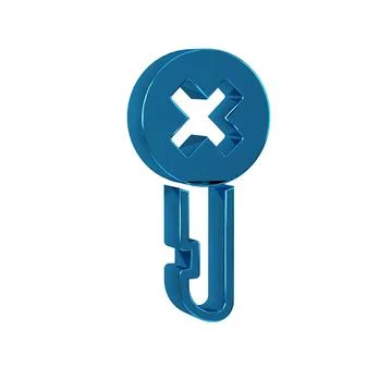 Blue Wrong key icon isolated on transparent background. Stock Illustration