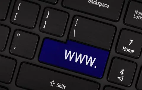 Blue www button Stock-Fotos